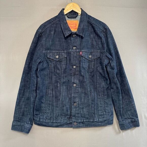 Levi’s Strauss Men’s Blue Denim Jacket Button Up Size Large 100% Cotton - Picture 1 of 13